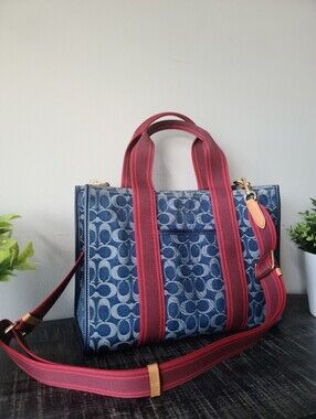 Coach Signature Denim Smith Tote Bag #CY698